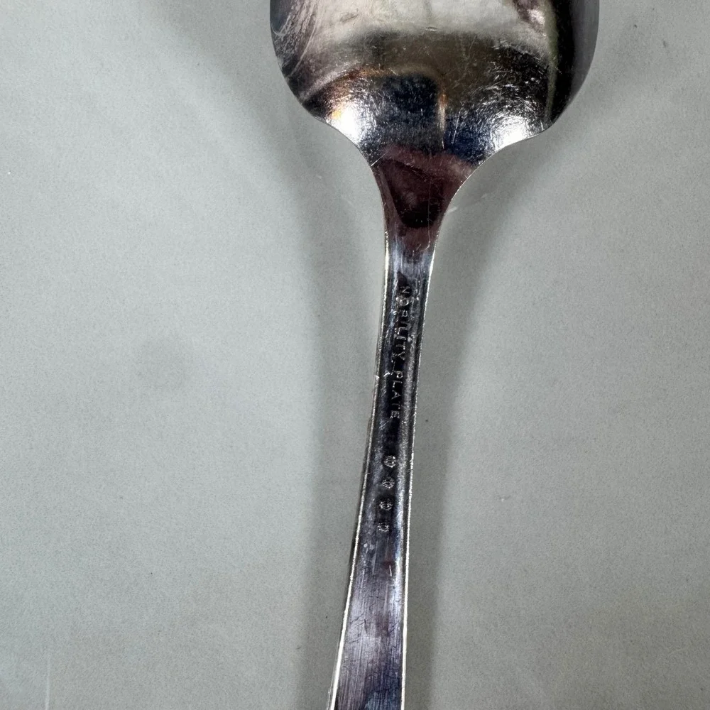 Oneida Nobility Plate‎ Silver Plated Bouillon Soup Spoon Caprice Floral Pattern